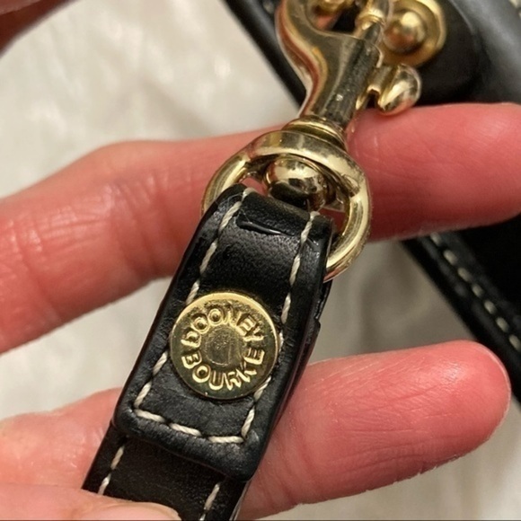 Dooney signature db navy and black mini clutch wristlet bag